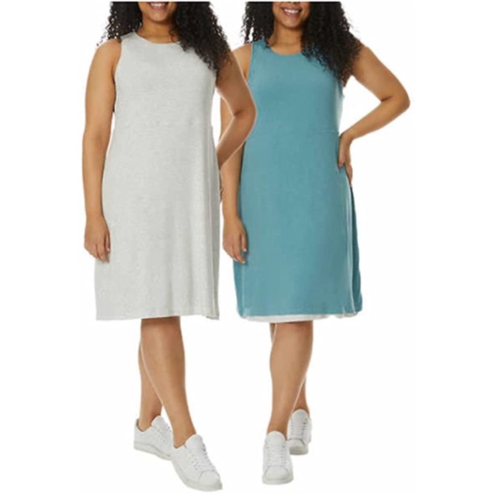 32 Degrees Reversible Tank Dress Green & Gray